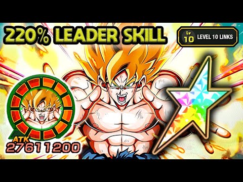 220% LEADER SKILL! TEQ LR SSJ GOKU LEVEL 10 LINKS SHOWCASE! Dragon Ball Z Dokkan Battle