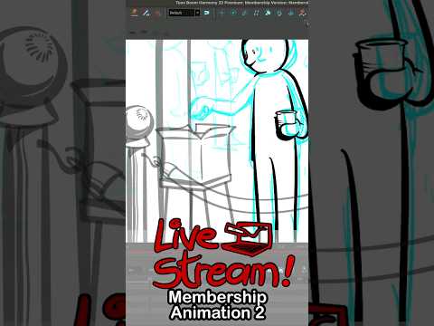 New live stream: Membership animation part 2 🤓✏️👍🫂🌈💕 #livestream #toonboomharmony #subscribe