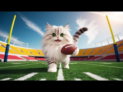 Football Feline | The Cutest Cat Touchdown | cute cat viral video, #kitten #cat #viralvideo #shorts