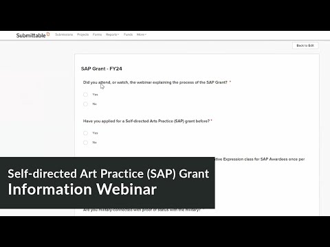 Self-directed Art Practice Grant Information Webinar