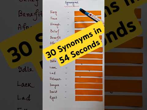 30 Synonyms in 54 Seconds - Easy, Free, Right #shorts #viralshorts #youtubeshorts