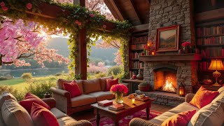 Relaxing Spring Ambience Cozy Fireplace And Nature Sounds Providing A Peaceful Sleep 🌷