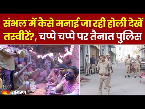 Sambhal में कैसे मनाई जा रही होली देखें तस्वीरें?, चप्पे चप्पे पर तैनात पुलिस | Hindi News