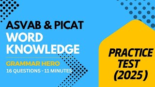 Word Knowledge Practice Test for the ASVAB & PiCAT #acetheasvab with #grammarhero