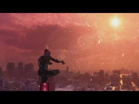 Spider-Man staring at New York Skyline at Sunset | 4K Relaxing Screensaver