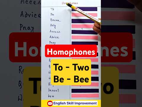 Homophones of To, Be, Poor, Break 💥💥💥 #shorts #youtubeshorts #homophoneswords #grammar #vocabulary