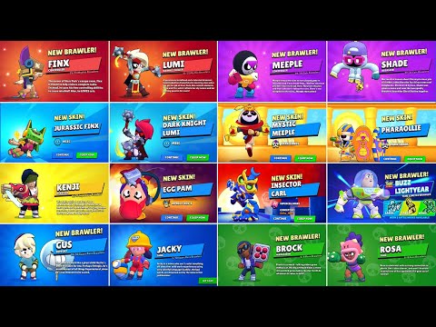 90 Brawlers & All New Skins Unlock Animation