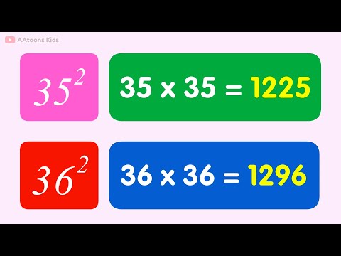 List of Squares from 1 to 50 | Maths for kids | @AAtoonsKids