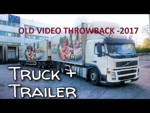 BIG OLD VOLVO FM 440 Truck & Trailer, POV Sunset Drive out of Årsta Combi Terminal, Stockholm 5/5/17