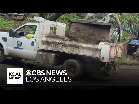 Winter storm leaves muddy mess in Sierra Madre