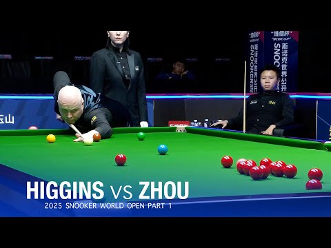 John Higgins vs Zhou Yuelong 2025 Snooker World Open Part 1