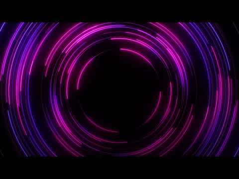 Futuristic Circle Neon Lines Pattern on Black Background | Free HD Version Footage