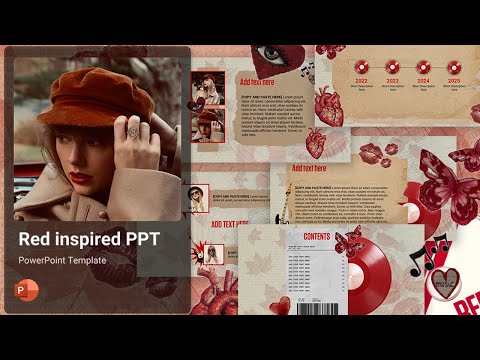 Taylor Swift Red Album Inspired Template | Aesthetic PowerPoint Presentation| FREE TEMPLATE