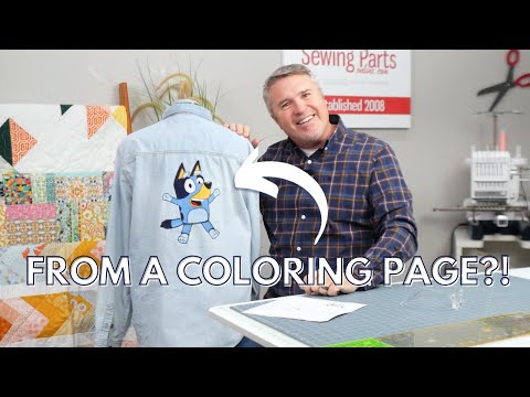 I Turned a Bluey Coloring Book Page into DIY Wearable Art! | Creative Sewing Tutorial