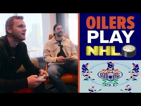 Edmonton Oilers Play NHL '94 at NHL HQ 🎮 | NHL OFF-ICE GAMES