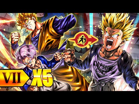 INFINITE FOREFITS!!! 5x Zenkai Buffed LF Tag Future Gohan and Trunks Dominate (Dragon Ball Legends)