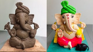 EcoFriendly Ganesh idol making at home | Ganpati Idol making ideas