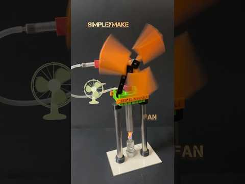 3d printed Stirling engine table fan #shorts