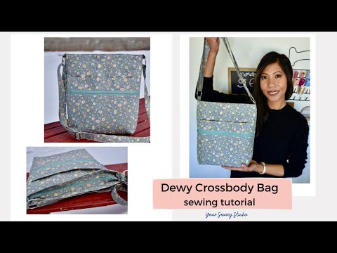 Dewy Crossbody Bag - Sewing Tutorial - With adjustable strap and recessed zipper