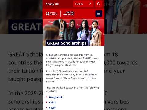 British Council Scholarship For Nigerians, Indians, Ghanaians $ Others #shorts