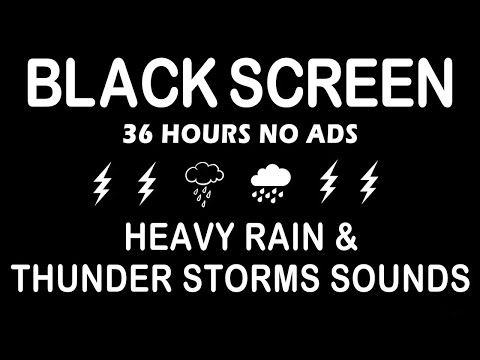 Healing of Stress to Fall Asleep Quickly Within Strong Rain & Real Thunder ⚡ BLACK SCREEN For Sleep