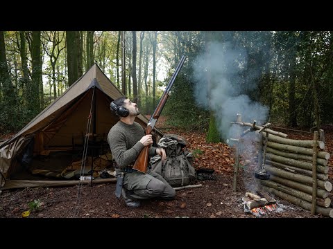 3 Days Solo Camping & Hunting from Hot Tent