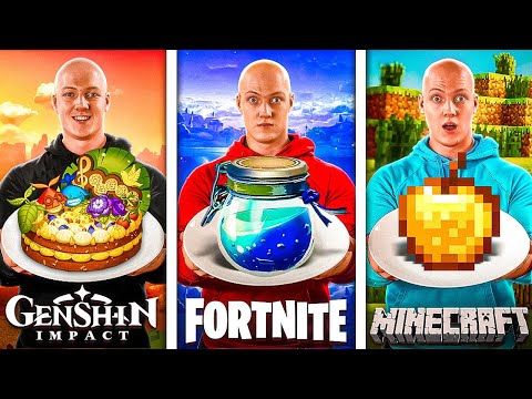 I Ate Only Game Food For 24 Hours ,Minecraft , Fortnite , Genshin Impact