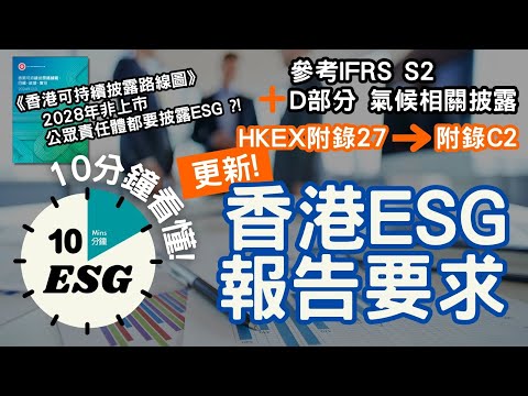 【#10分鐘ESG】準則更新－HKEX港交所ESG報告要求｜2025年1月1日實施新規則－跟從IFRS｜ FSTB發佈香港可持續發展路線圖：2028年非上市公司亦須準備ESG報告？#UnlockESG