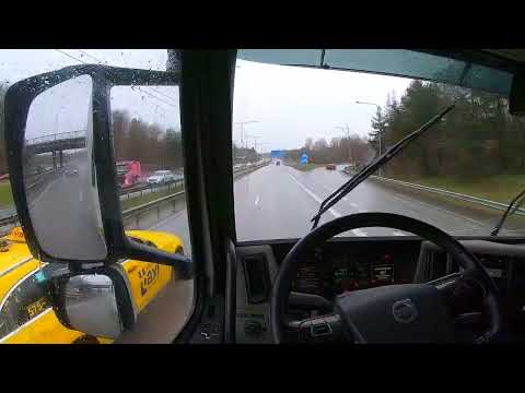 Rainy Truck driving vlog to Uppsala! 🔴Livestream, radio on, heavy loaded with trailer