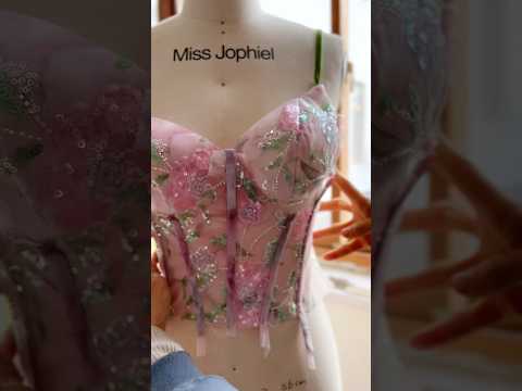 Making a corset floral sequin midi dress with tie straps #dress #gown #fashion #prom #wedding