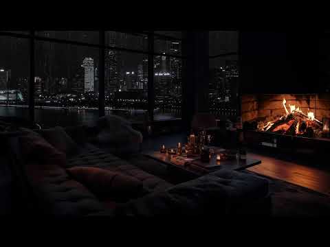 Soothing Rain Sounds for Sleeping by a Warm Fireplace in a Cave – Perfect for Insomnia Relief