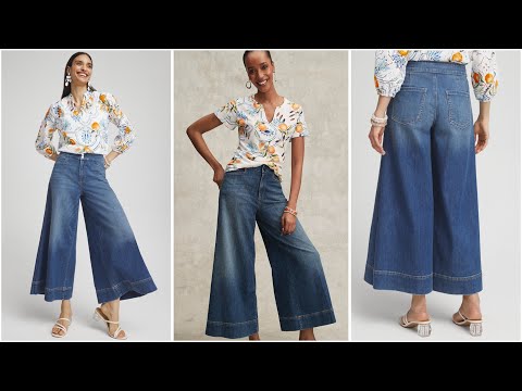 Chic wide-leg denim culottes, effortlessly stylish