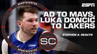 Stephen A. is SHOCKED by Luka Doncic-Anthony Davis trade | SportsCenter