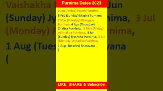 Purnima Dates 2023 | Purnima October 2023 | Ashwin Purnima 2023 | Assu Purnima 2023 #hinducalendar