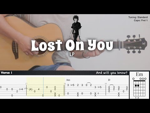 Lost On You - LP | Fingerstyle Guitar | TAB + Chords + Lyrics