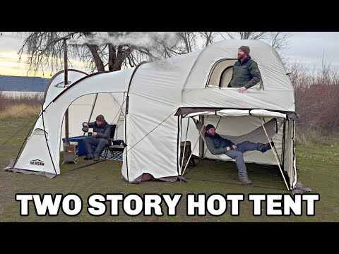 Massive TWO-STORY Hot Tent Camping