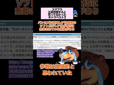 【スマブラSP】正直参戦すると思ってなかったキャラベスト3