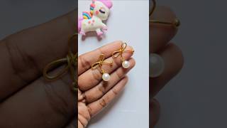 DIY Korean Earrings💜 #diy #craftlove #jewelleryideas #koreanearrings #ytshort #share #viral