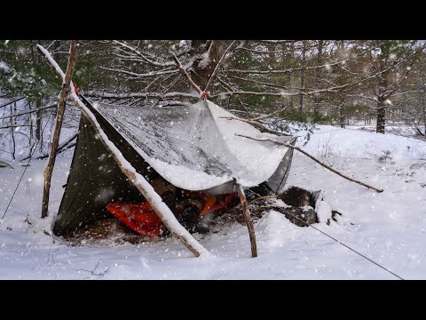 Solo Winter Camping in the Snow