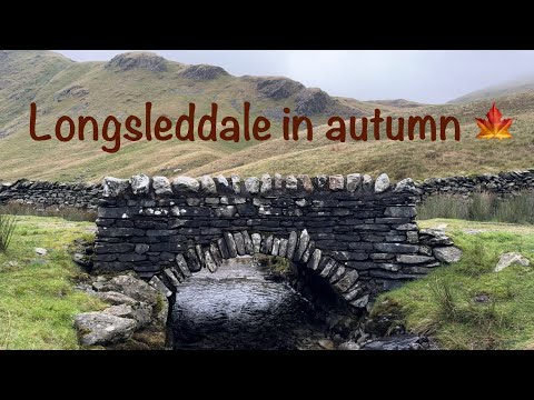 Lake District drone footage Far Eastern fells valley of Longsleddale & Cleft Ghyll waterfall