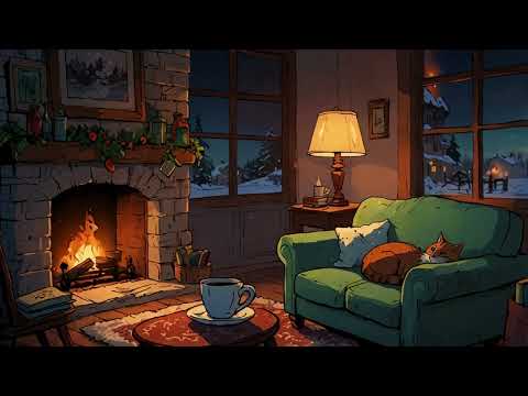 🔥 Fireside Relaxation 3 Hours - LoFi And Piano Beats for Fireplace Background 🔥