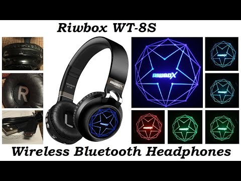 Riwbox WT 8S 7 Color LED Light Up Wireless Bluetooth Headphones