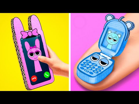 DIY PINKI OR SKY CARDBOARD PHONE 📱School Art and Drawing Hacks 📦 Crafts Ideas With Paper By 123 GO