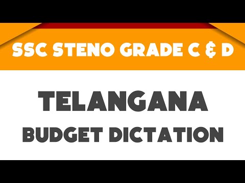 # 13 | 100 wpm | Telangana Budget Dictation | Ssc Steno Grade C & D | 1000 words