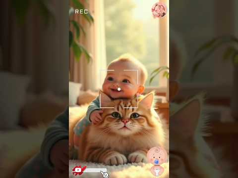 So cute || baby playing ||  #cute #cat #shorts