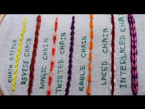 7 Variations of chain stitch|Different types of chain stitch|চেইন সেলাই এর ভিন্নতা।