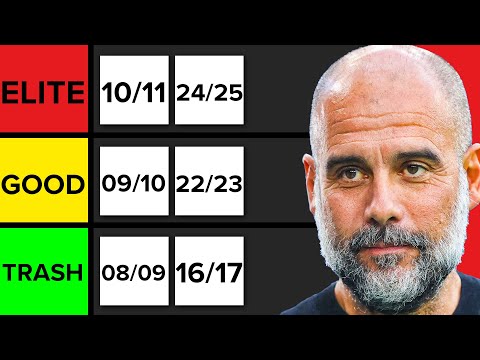 Tier Ranking EVERY Pep Guardiola Season as a Manager