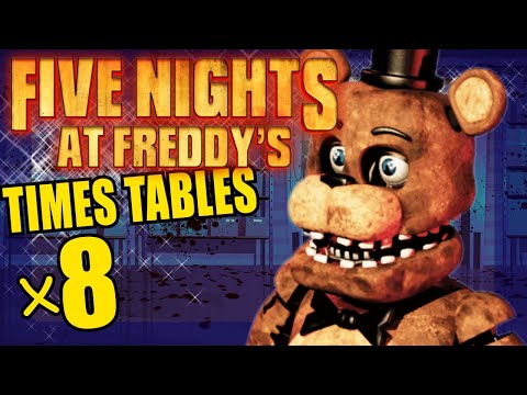 Five Nights at Freddys FNAF Teaching Multiplication Times Tables x8 Educational Math Video for Kids