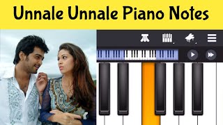 Unnale Unnale Piano Notes | Tamil Songs Piano Notes