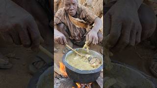 It's incredible delicious soup cooked middle of nowhere #hadzatribe #villagelife #village